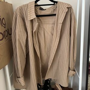 PrettyLittleThing Tan button down
